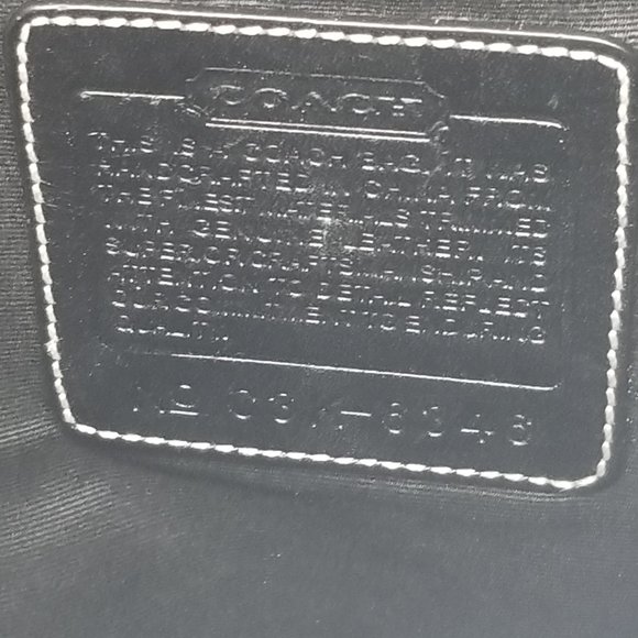 Coach- Signature Black Leather Canvas Shoulder Bag - Picture 3 of 8